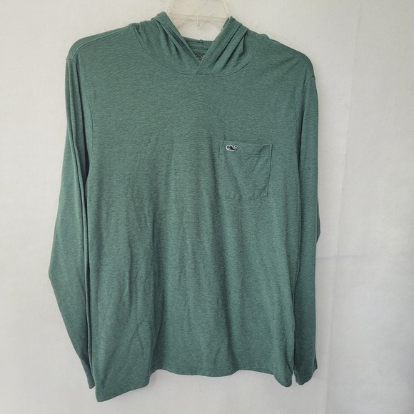 Vineyard Vines Mens Edgartown T-Shirt Hoodie Long Sleeve Green Size Medium - Picture 1 of 7